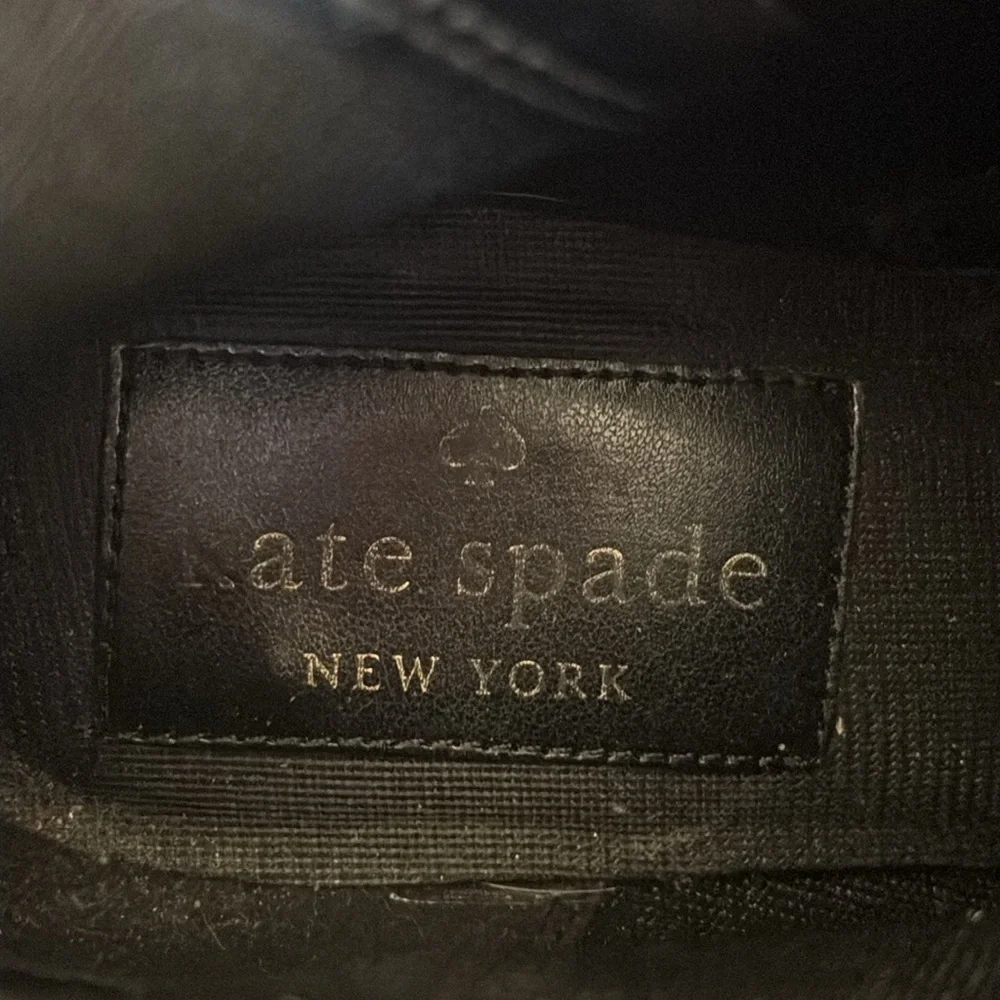 Kate Spade Manhattan Black Pebble Uptown Leather Booties Block Heel Ankle Boots